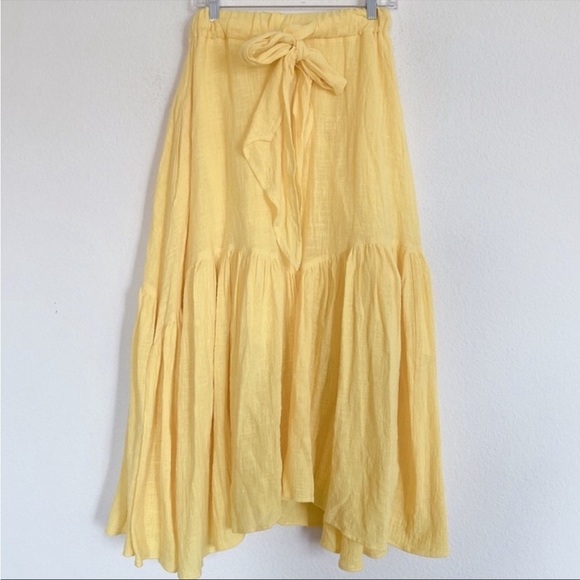 NWT Westside Tie Front Linen Feel Maxi
Skirt Yellow - Picture 2 of 4